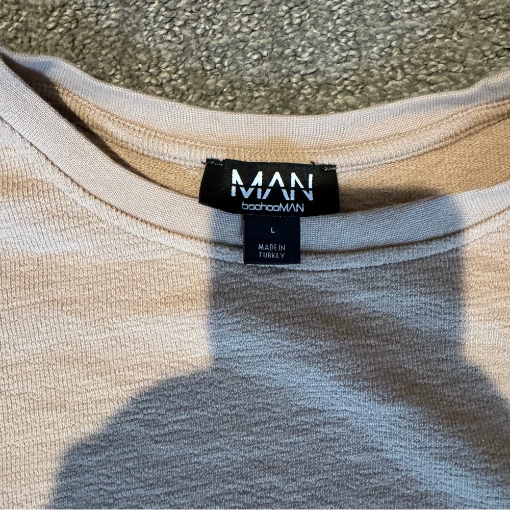 BoohooMAN Tan Leaf Print Men's Shirt - Picture 2 of 3